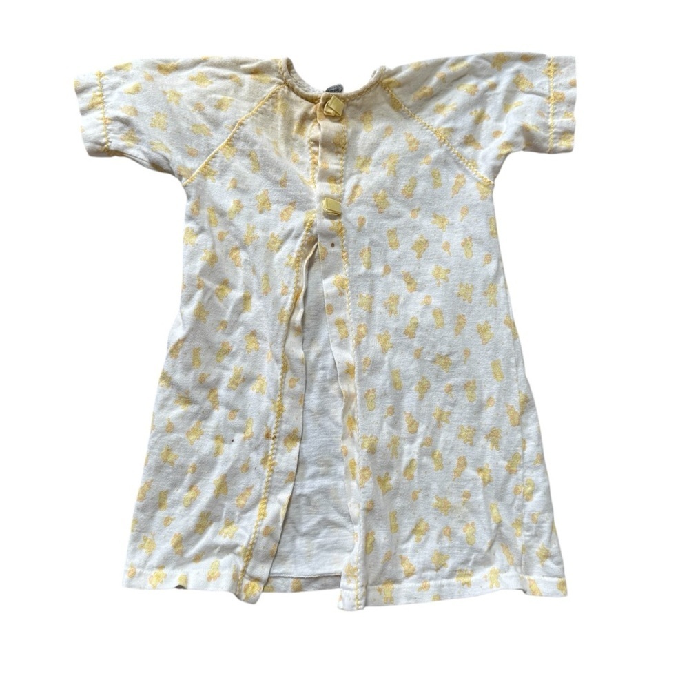 Carters Vintage Baby Layette Yellow Floral Light Pajama Cover Up Robe 1970s